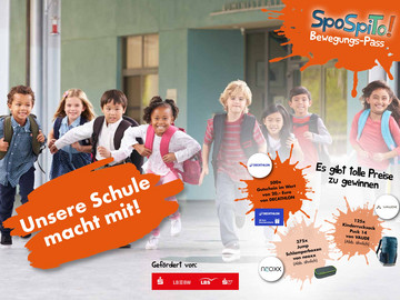 Plakat mit rennenden Kindern